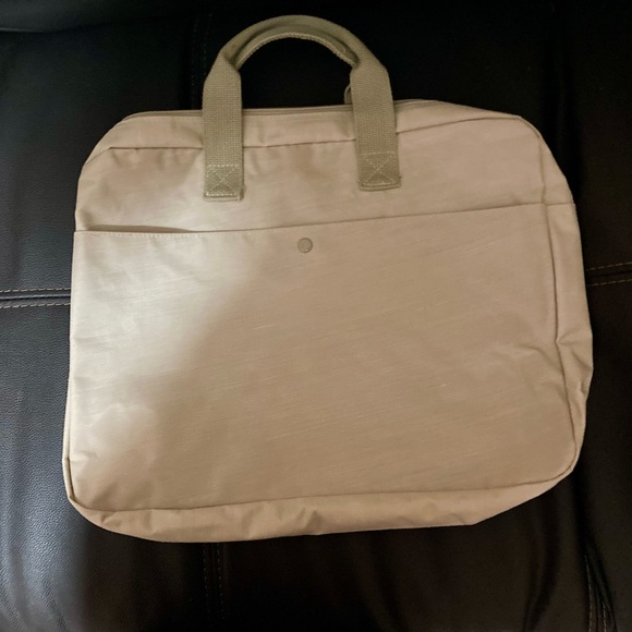 Beige Zippered Briefcase/Document Bag with Two Compartments. NWOT - Picture 4 of 9